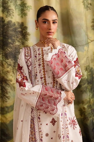 Marjjan Guzel Unstitched Embroidered Lawn Collection - 2025 SMC-207 (White)