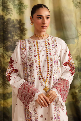 Marjjan Guzel Unstitched Embroidered Lawn Collection - 2025 SMC-207 (White)