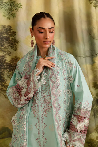 Marjjan Guzel Unstitched Embroidered Lawn Collection - 2025 SMC-208 (Ferozi)