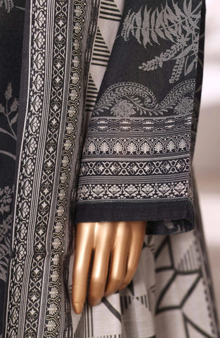 Sadabahar Printed Stitched Khaddar 3PC Collection - 2025 (BLACK D-03)