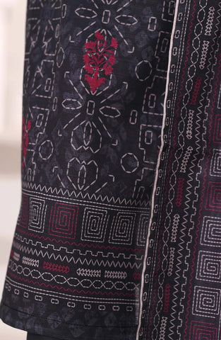 Sadabahar Printed Stitched Khaddar 3PC Collection - 2025 (BLACK D-04)