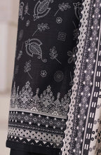 Sadabahar Printed Stitched Khaddar 3PC Collection - 2025 (BLACK D-07)