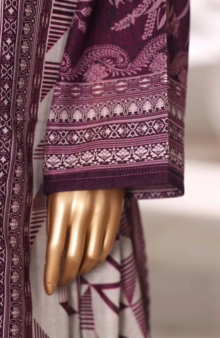 Sadabahar Printed Stitched Khaddar 3PC Collection - 2025 (PURPLE D-08)
