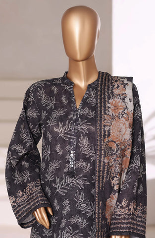 Sadabahar Printed Stitched Khaddar 3PC Collection - 2025 (BLACK D-09)
