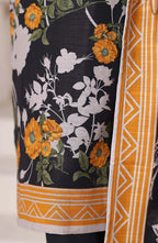 Sadabahar Printed Stitched Khaddar 3PC Collection - 2025 (BLACK D-01)