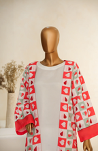 Zehaina by Amna Khadija | RTW Digital Printed Poly Swiss Coat Collection - 2025 (PINK)