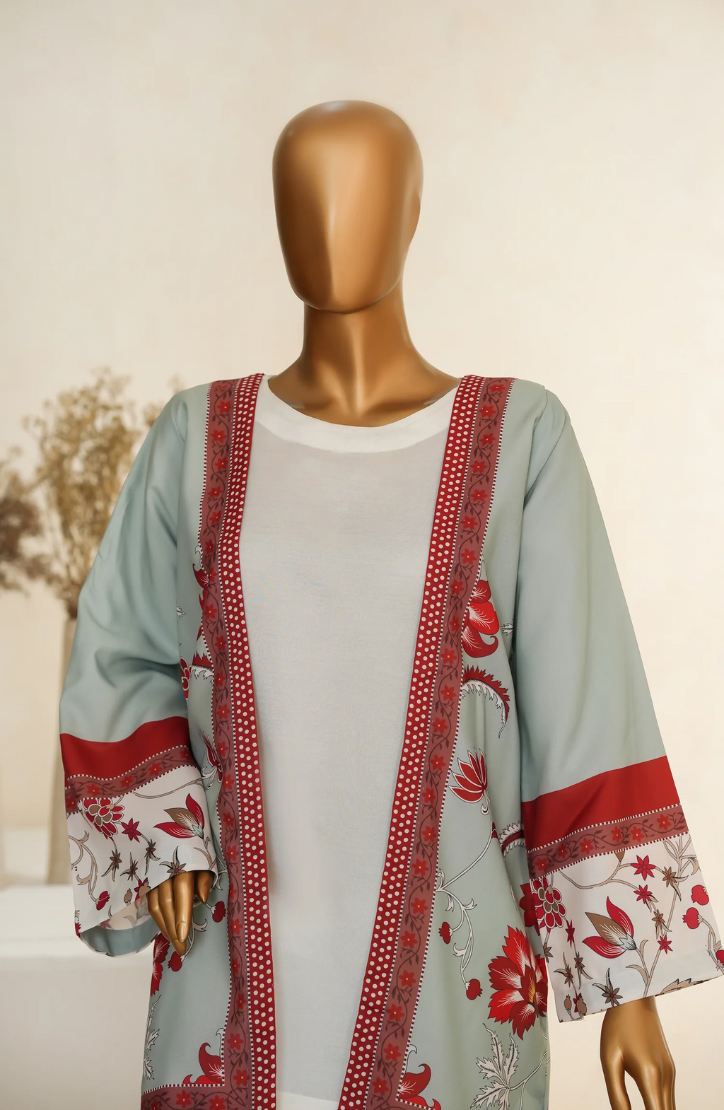 Zehaina by Amna Khadija | RTW Digital Printed Poly Swiss Coat Collection - 2025 (LIGHT BLUE)