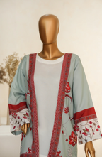 Zehaina by Amna Khadija | RTW Digital Printed Poly Swiss Coat Collection - 2025 (LIGHT BLUE)