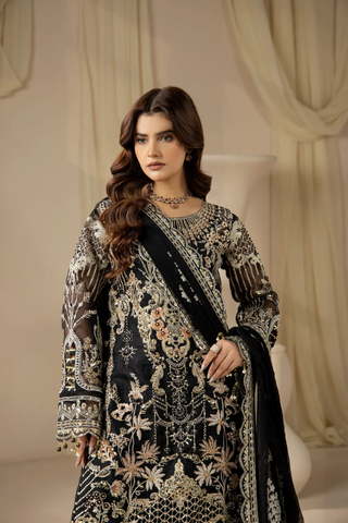 Areesha Unstitched Festive Formal Vol-23 Collection - 2026 (Ebony Silver Classic)