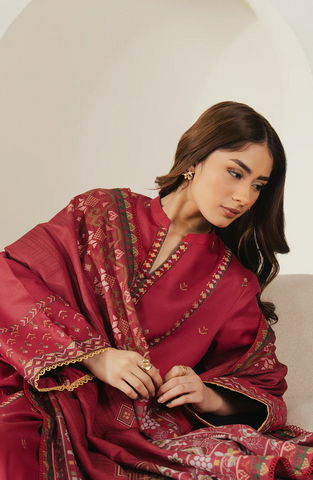 Serán Unstitched Embroidered Winter Collection - 2025 (CERISSE)