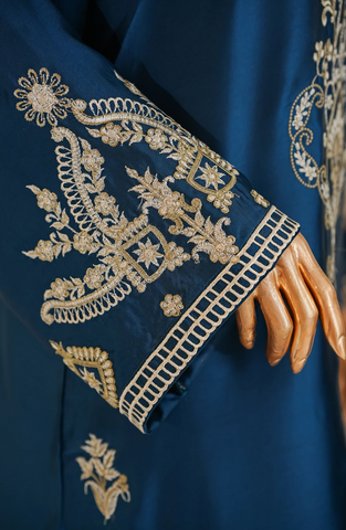 Mohar by Amna Khadija | Stitched Shamooz Silk 2PC Collection - 2026 (TEAL)