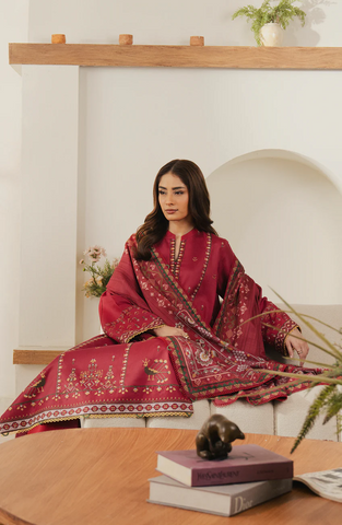 Serán Unstitched Embroidered Winter Collection - 2025 (CERISSE)