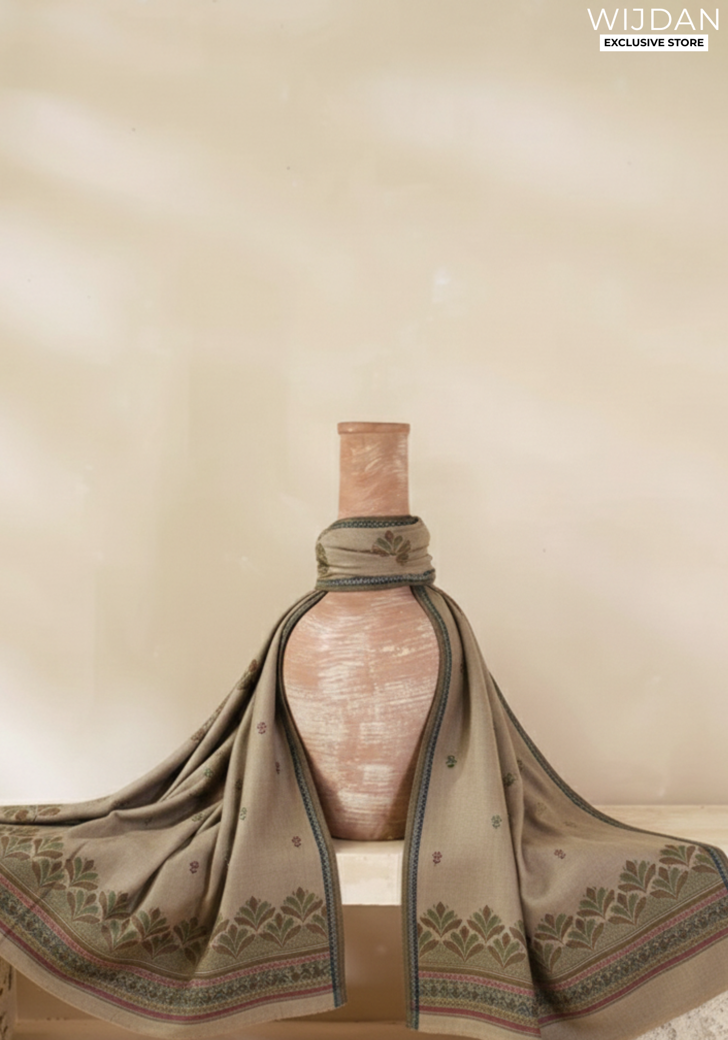 Wijdan Wool Printed Women's Shawl Collection - 2025 (BEIGE)