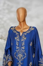 Mohar by Amna Khadija | Stitched Shamooz Silk 2PC Collection - 2026 (BLUE)
