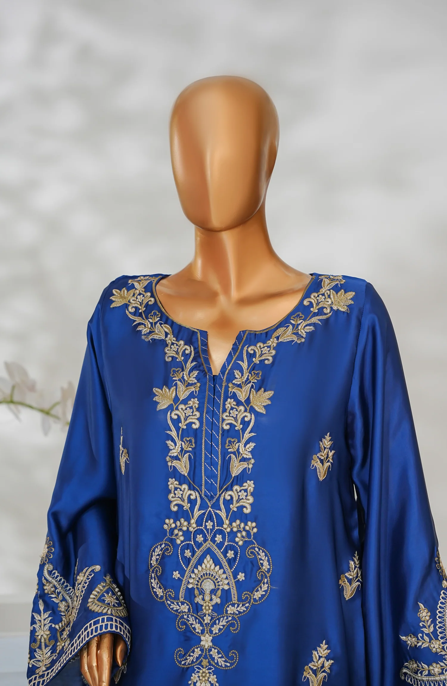 Mohar by Amna Khadija | Stitched Shamooz Silk 2PC Collection - 2026 (BLUE)