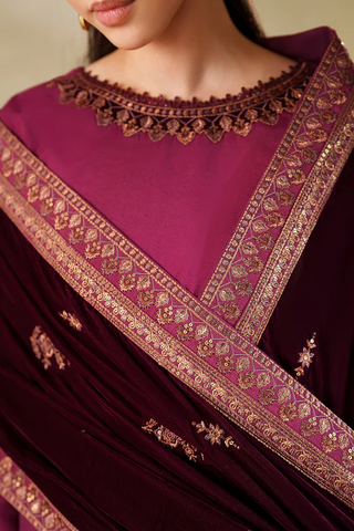 Zarif Exclusive Unstitched Velvet Shawls Collection - 2025 ZRF-VS-02