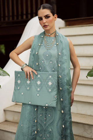 Lovella by Marjjan | Unstitched Embroidered Viscose Collection - 2025 MEV-43 B (ICE BLUE)