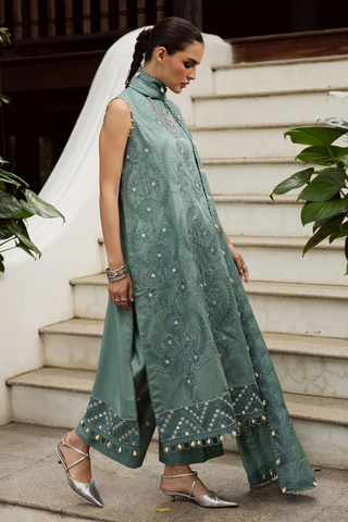 Lovella by Marjjan | Unstitched Embroidered Viscose Collection - 2025 MEV-43 B (ICE BLUE)