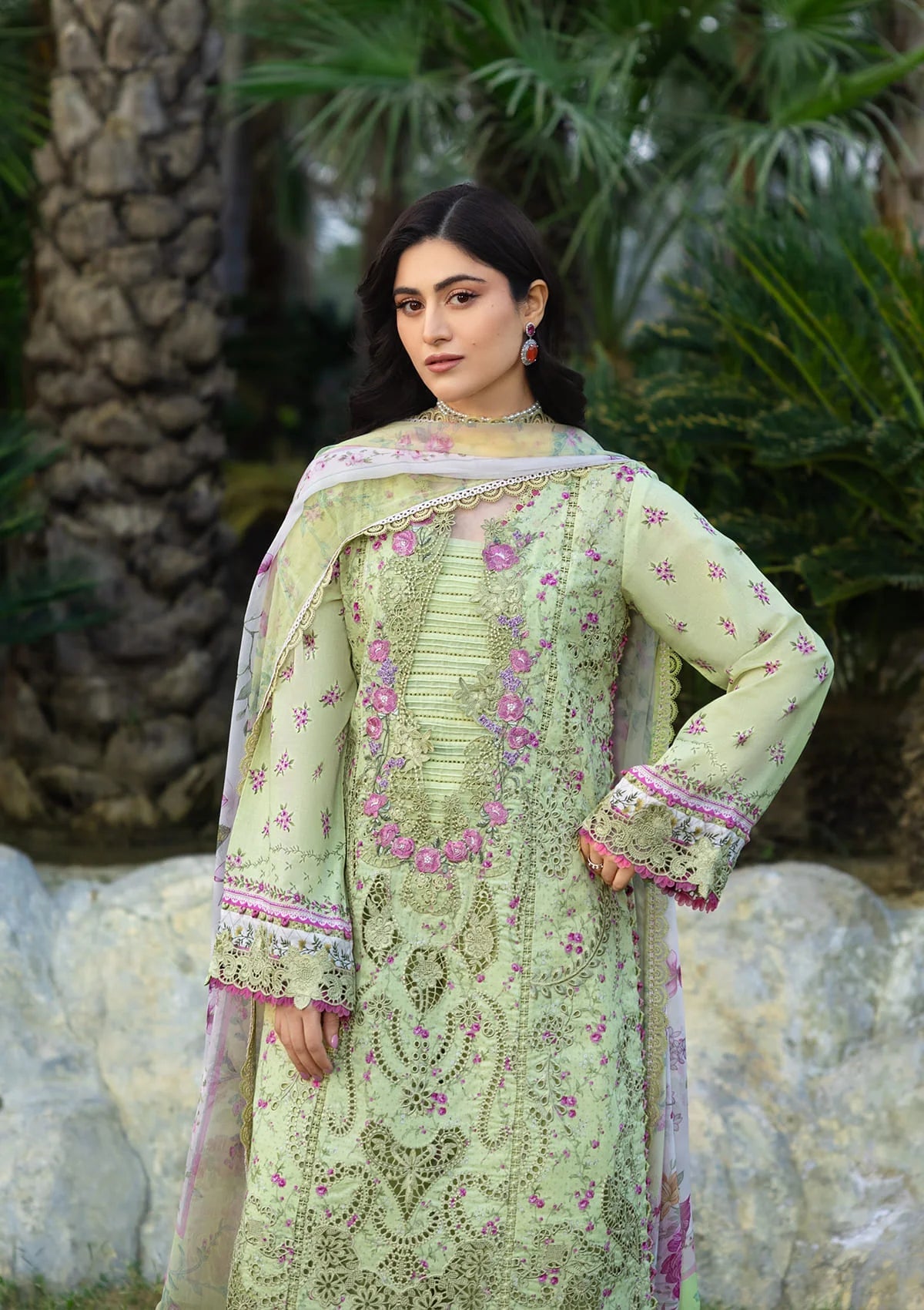 Elaf Chikankari Unstitched Print Collection - 2026 ERC-2A HINA