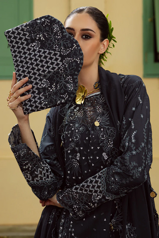 Lovella by Marjjan | Unstitched Embroidered Viscose Collection - 2025 MEV-44 A (GREY)