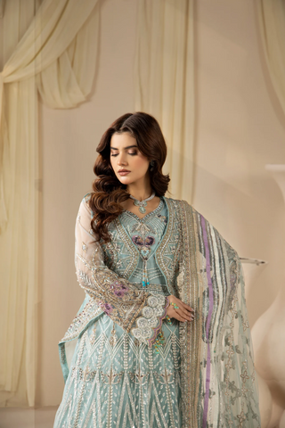 Areesha Unstitched Festive Formal Vol-23 Collection - 2026 (Aqua Crystal Dream)