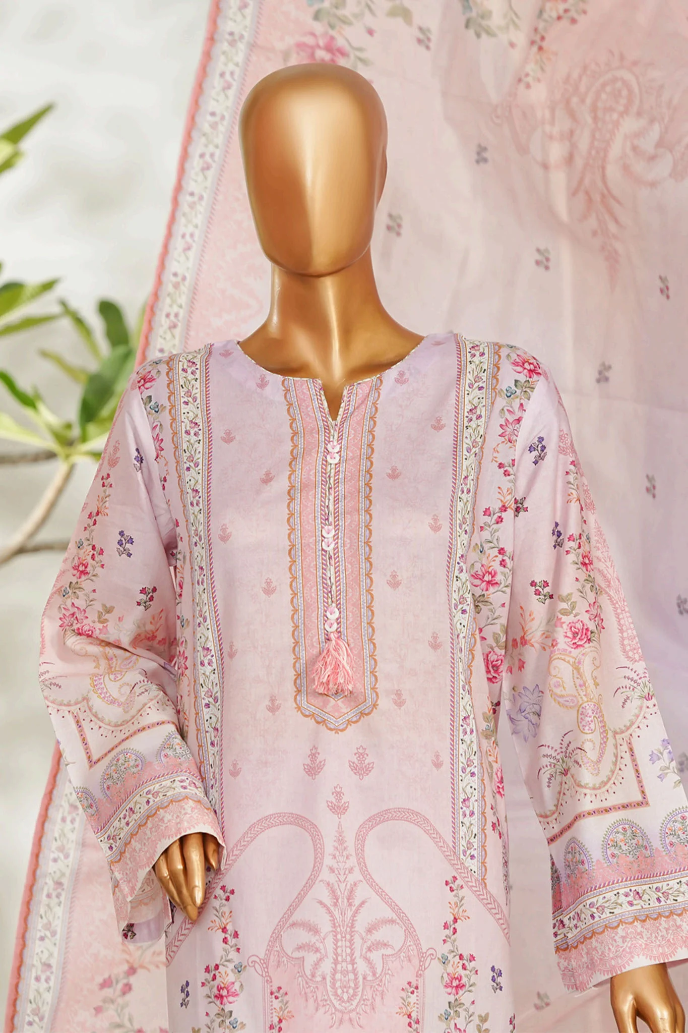Bin Saeed Stitched Exclusive Printed Lawn Vol-I Collection - 2026 BSE-03-PINK