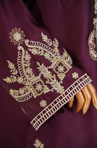 Mohar by Amna Khadija | Stitched Shamooz Silk 2PC Collection - 2026 (PURPLE)