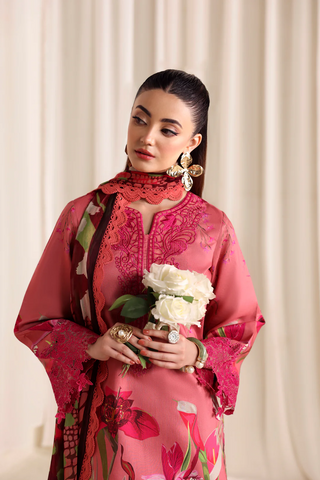 Zyrah by Naqsh | Unstitched Fall Winter Collection - 2025 PEACHY PINK - 00180