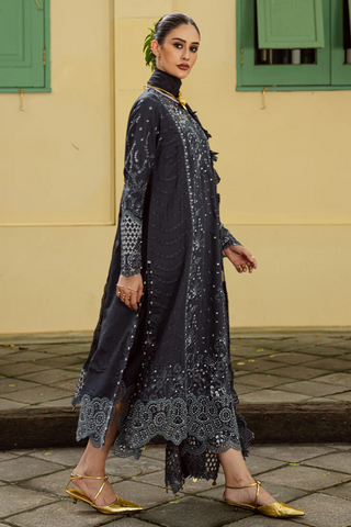 Lovella by Marjjan | Unstitched Embroidered Viscose Collection - 2025 MEV-44 A (GREY)