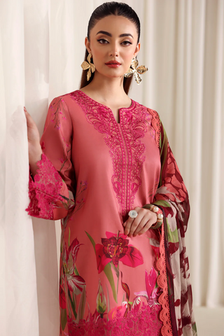 Zyrah by Naqsh | Unstitched Fall Winter Collection - 2025 PEACHY PINK - 00180