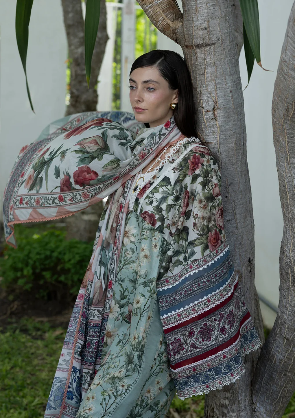 Santorini by Elaf | Unstitched Printed Lawn Collection - 2026 EPN-6B OPALINE GARDEN