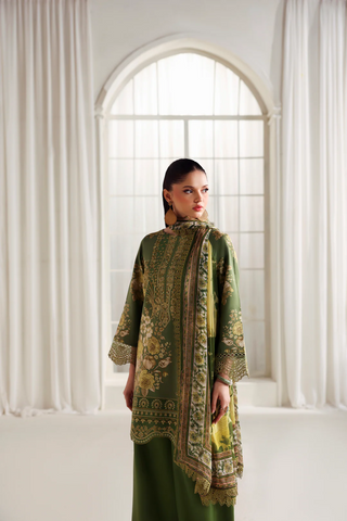 Zyrah by Naqsh | Unstitched Fall Winter Collection - 2025 FERN GREEN - 00181