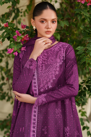 Meline by Farasha | Unstitched Premium Viscose Collection - 2025 (WILD PLUM)