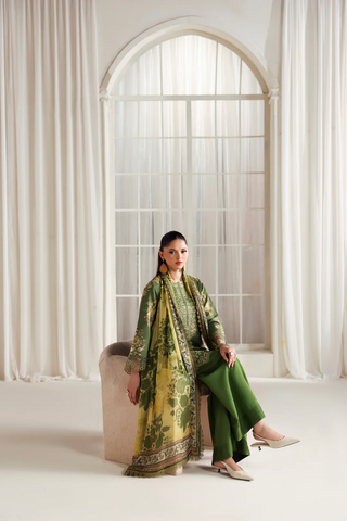 Zyrah by Naqsh | Unstitched Fall Winter Collection - 2025 FERN GREEN - 00181