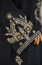 Mohar by Amna Khadija | Stitched Shamooz Silk 2PC Collection - 2026 (BLACK)