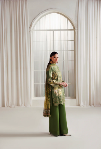 Zyrah by Naqsh | Unstitched Fall Winter Collection - 2025 FERN GREEN - 00181