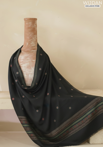 Wijdan Wool Printed Women's Shawl Collection - 2025 (BLACK)