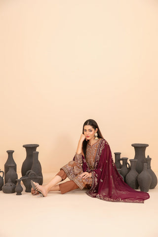 Saiyaara by Tawakkal | Semi-Stitched Fancy Embroidered Chiffon Collection - 2025 D-4227