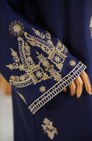 Mohar by Amna Khadija | Stitched Shamooz Silk 2PC Collection - 2026 (DEEP BLUE)