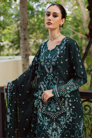 Lovella by Marjjan | Unstitched Embroidered Viscose Collection - 2025 MEV-45 B (GREEN)