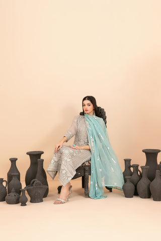 Saiyaara by Tawakkal | Semi-Stitched Fancy Embroidered Chiffon Collection - 2025 D-4230