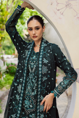 Lovella by Marjjan | Unstitched Embroidered Viscose Collection - 2025 MEV-45 B (GREEN)