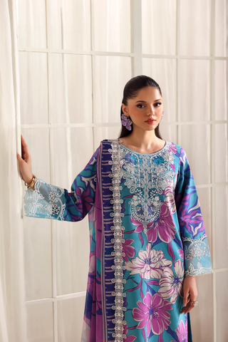 Zyrah by Naqsh | Unstitched Fall Winter Collection - 2025 MULTI BLUE - 00183