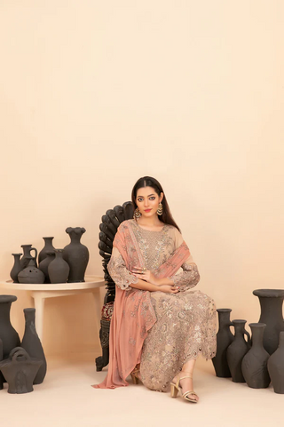 Saiyaara by Tawakkal | Semi-Stitched Fancy Embroidered Chiffon Collection - 2025 D-4226