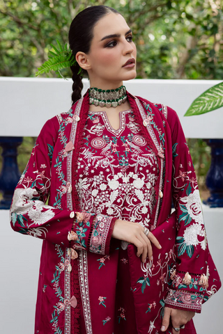 Lovella by Marjjan | Unstitched Embroidered Viscose Collection - 2025 MEV-46 A (REDDISH)