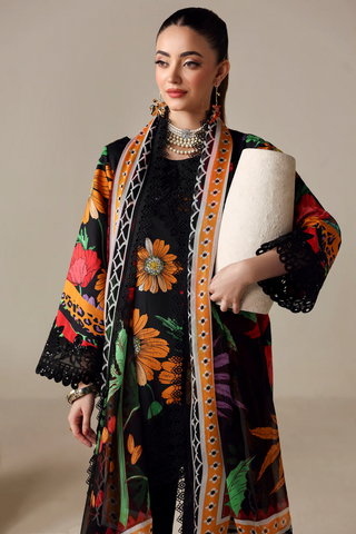 Zyrah by Naqsh | Unstitched Fall Winter Collection - 2025 BLOOM BLACK - 00184
