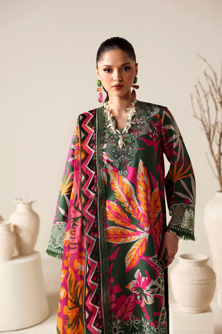 Zyrah by Naqsh | Unstitched Fall Winter Collection - 2025 DARK GREEN- 00185
