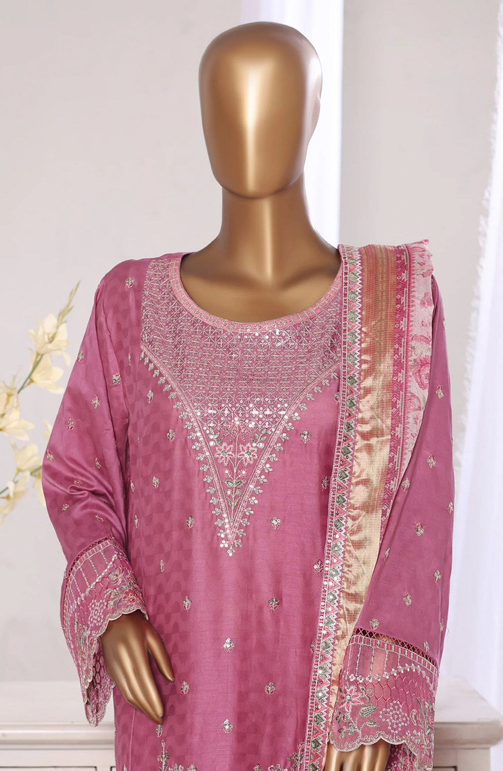 Bin Saeed Stitched Luxury Embroidered Jacquard Collection - 2026 BSJ26-08