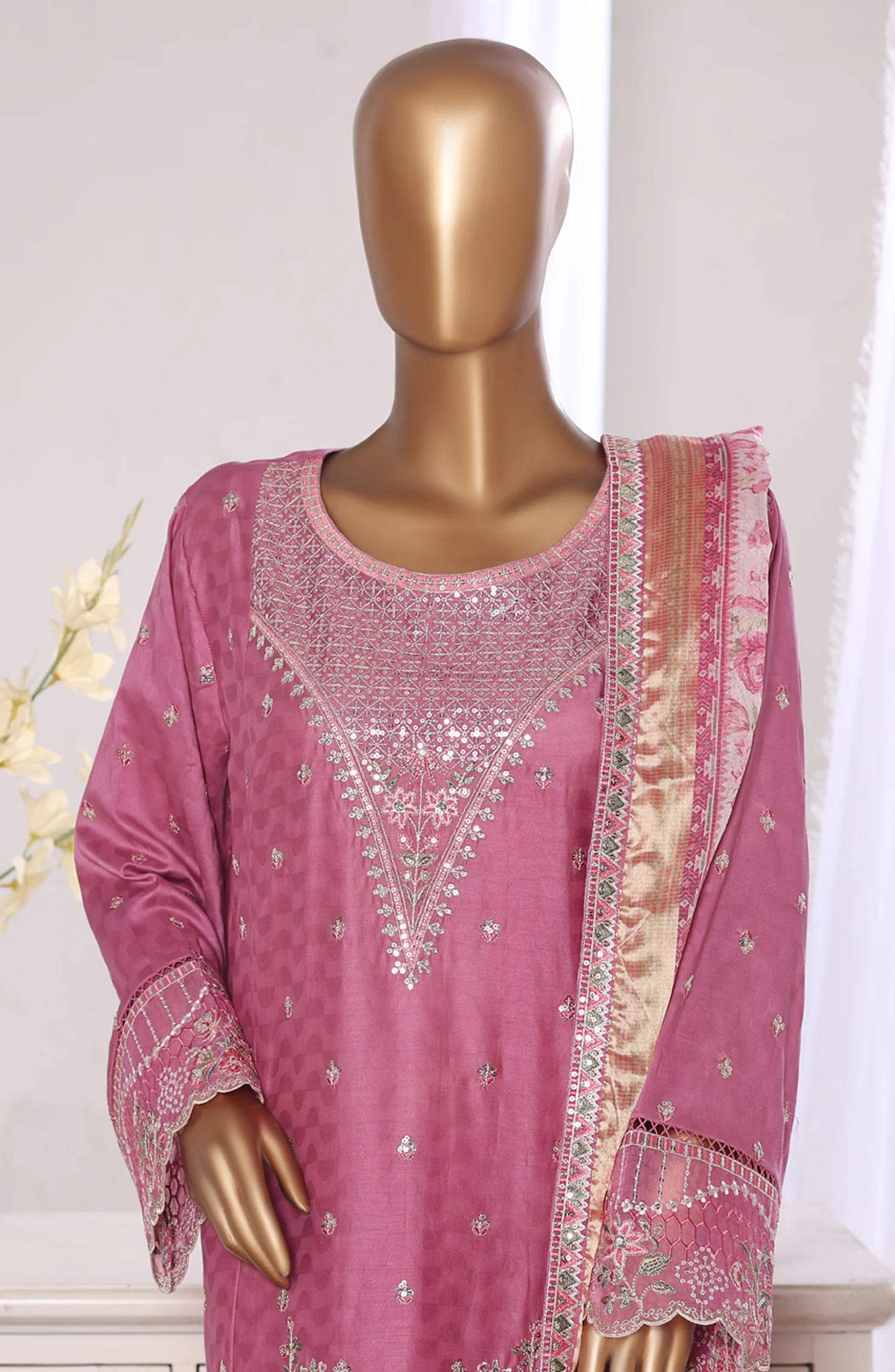 Bin Saeed Stitched Luxury Embroidered Jacquard Collection - 2026 BSJ26-08