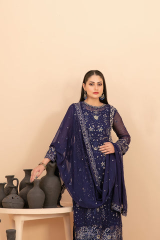 Saiyaara by Tawakkal | Semi-Stitched Fancy Embroidered Chiffon Collection - 2025 D-4231